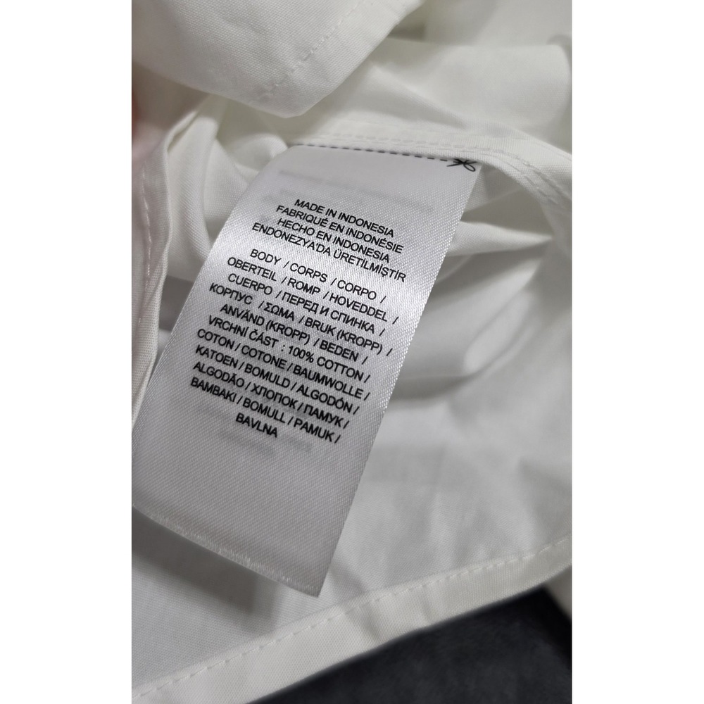 Ralph Lauren Black Label Business Tie Front White Cotton Button Up Shirt Women M - Picture 10 of 12